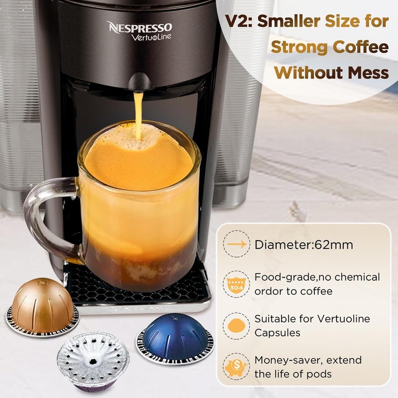 CAPMESSO Aluminum Foil Lids for Nespresso Vertuo Pods: 100 PCS Foil Seal Cover for Reusable Nespresso Pods Vertuo - V2 Perfect Size for nespresso refillable pods(Foil Lids Only) - Image 2